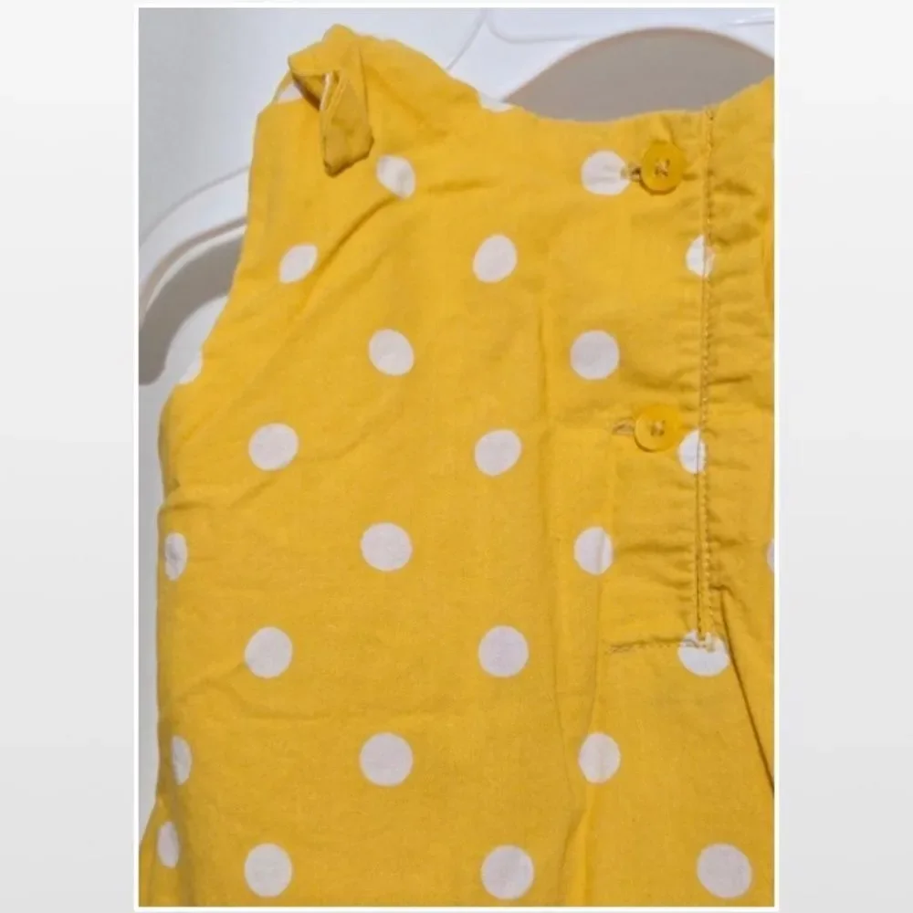 Gap Dress Girl Yellow White Polka Dot Sleeveless Summer Jumper 2
